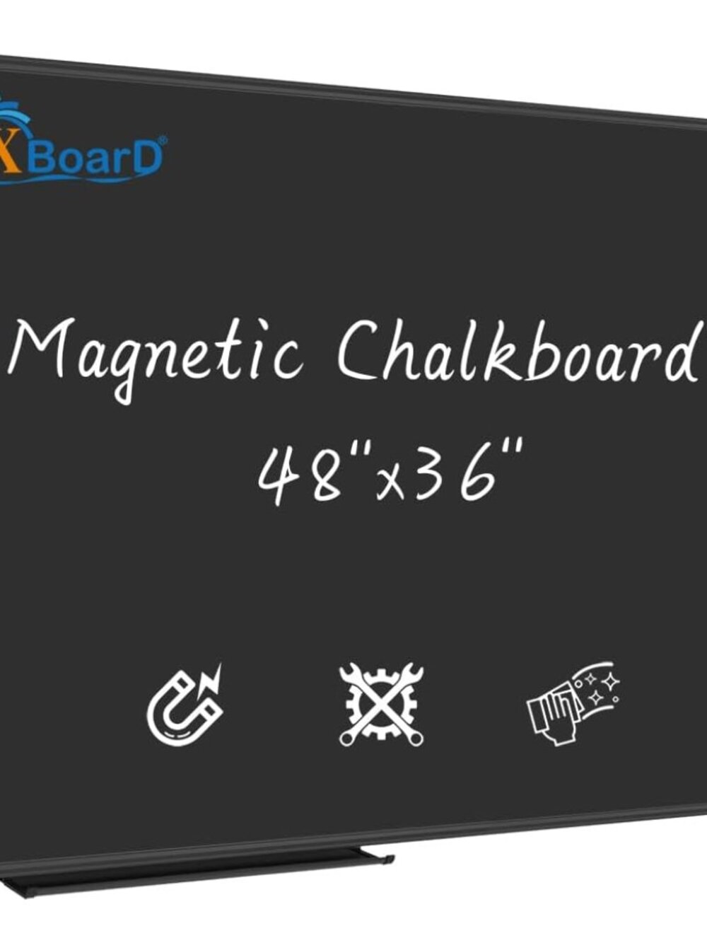 Magnetic Chalkboard Blackboard 48 x 36, Chalk Board/Black Board with 2 Magnets,